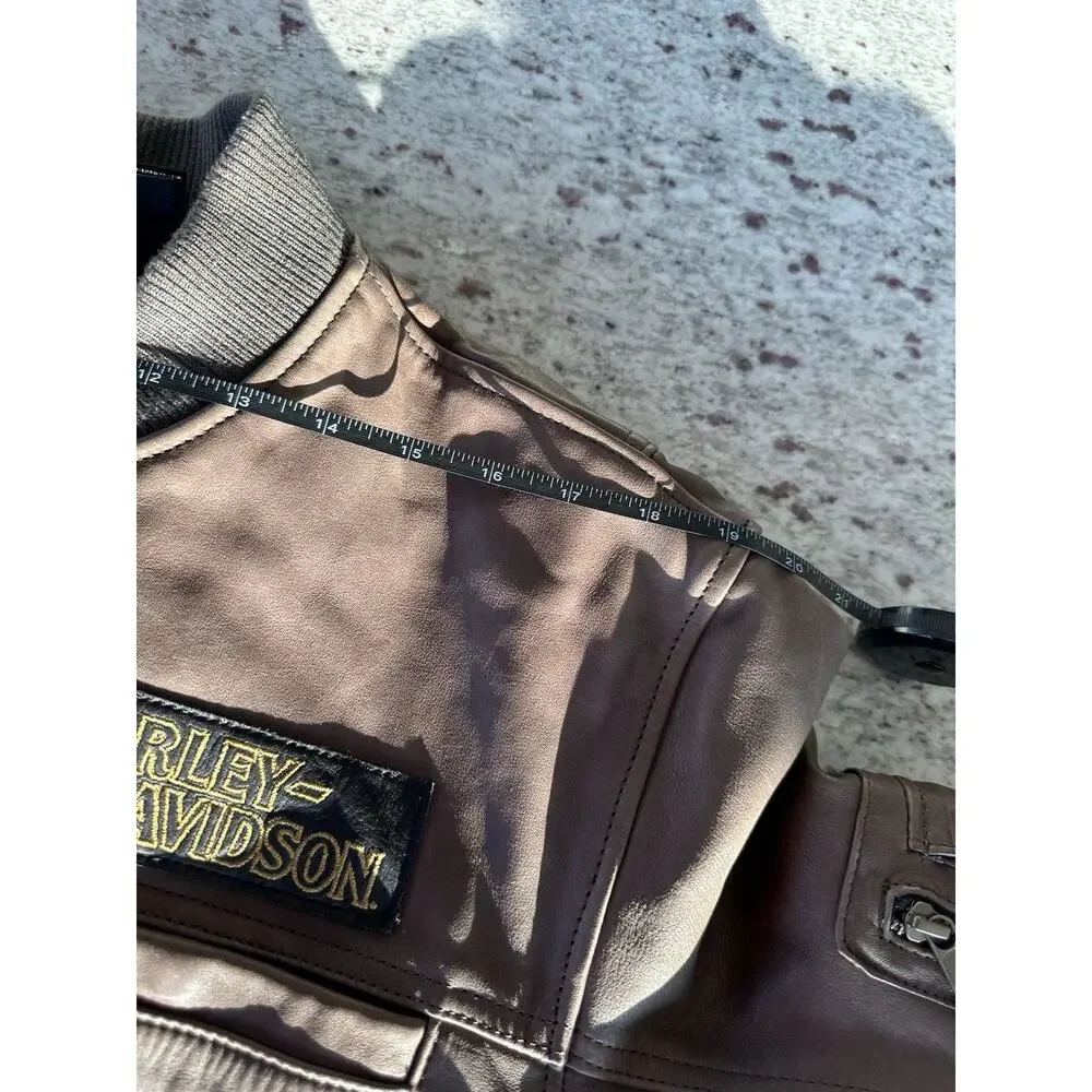 Harley-Davidson Men's Mid-weight Brown Leather Jacket XL